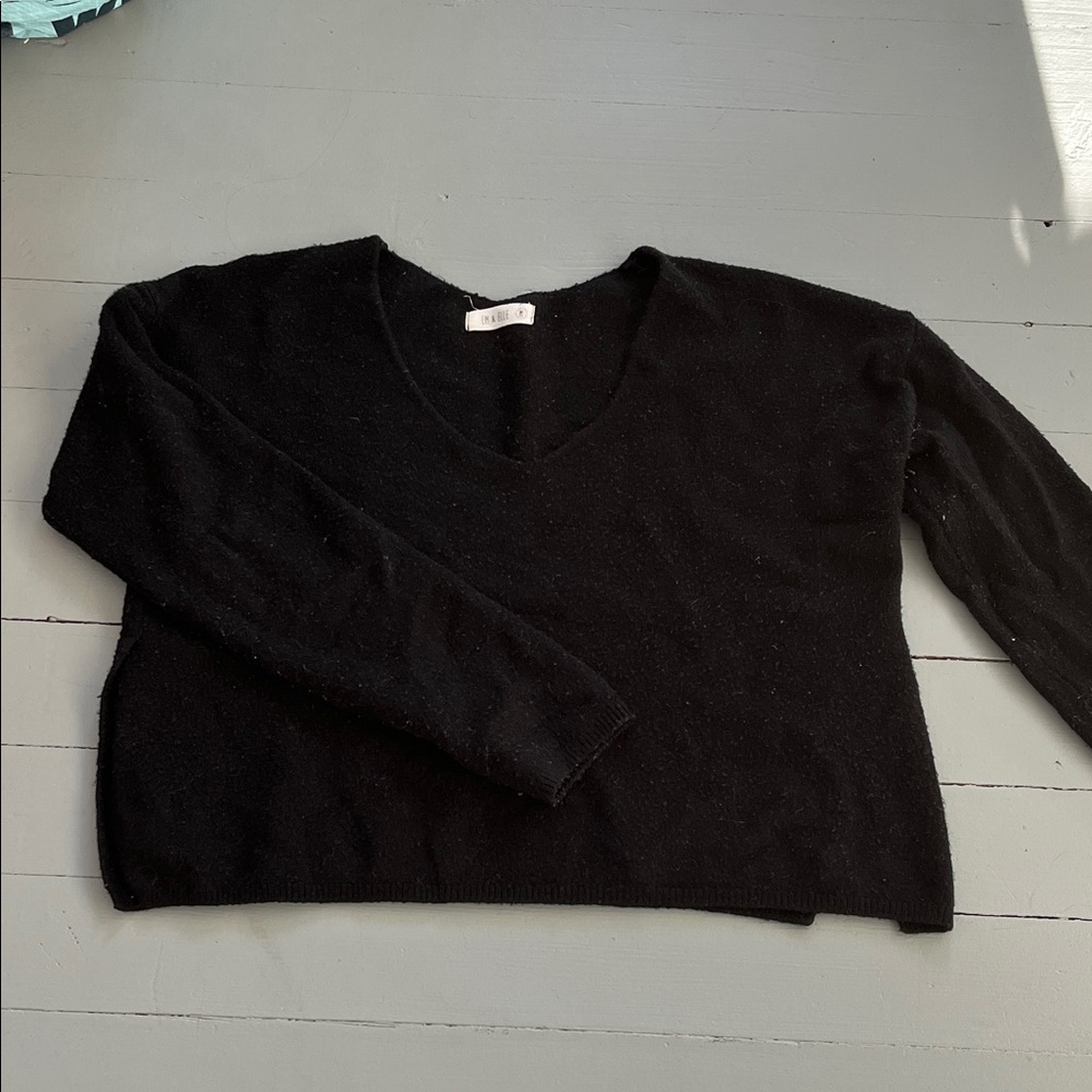 Black V-Neck Women's Sweater